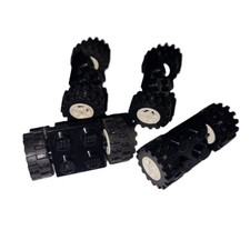 Lego City Fahrzeuge 8 x kleine Räder Felge weiß mit 4 Achsen schwarz