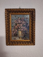 Ölgemälde,Blumenstillleben in Vase,mit rückseitig altem Stempel