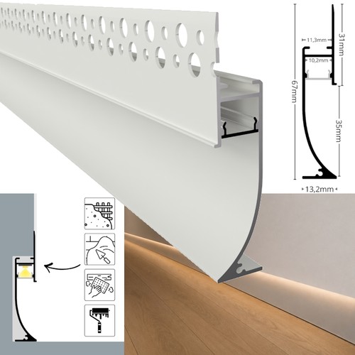 Led trockenbau wandleiste - led,