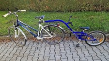City-Fahrrad mit Kinder-Tandem "Flyke",Kinder-Fahrradnachläufer,Fahrradanhänger