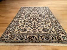 6300 Handgeknüpfter Nain mit Seide 140x90cm Orientteppich Carpet Tapetto