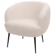 B-Ware Lounge-Sessel MCW-O37, Stoff/Textil Bouclé (330g/m²) Metall, weiß