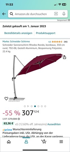Sonnenschirm 350 - 350, cm