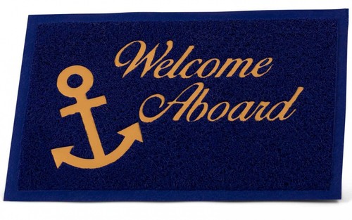 Maritime fussmatte anker blau - fussmatte,
