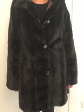 Pelzmantel aus Samtwiesel, Größe 40, dunkelbraun, Wendemantel, neuwertig