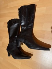 Tamaris Damen Stiefel mit Schnürung Schmalschaft schwarz Gr. 39