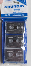 Grundig - 3 Microcassetten MC-60 , Vintage ,  noch verpackt