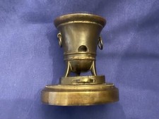 was ist das? altes Bronzegefäß Bronze Dreibein Becken z. Schmelzen? alt 534 g