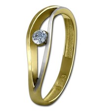 GoldDream Welle Zirkonia Ring