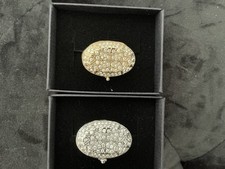 2x Jenny’s, Giftring, Medaillon, Ring, versilbert und vergoldet, Gr.17