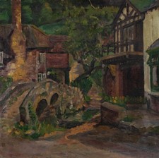 Bess Defries-Brady - Mitte Des 20. Jahrhunderts, Öl, Wohnungen An Einer Stein...