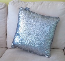 Zierkissen m. Füllung, Walra, Pailletten taupe, 45 x 45 cm, Reißverschluss