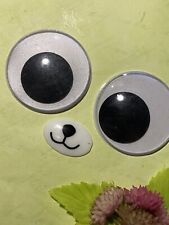 Nase + 2 Stück Wackelaugen 50mm(K9) Deko Augen 3er Set - HOBYAUFLÖSUNG