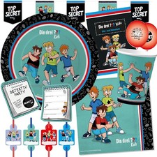 DIE DREI FRAGEZEICHEN KIDS Geschirr Deko Kindergeburtstag Detektive ??? Party