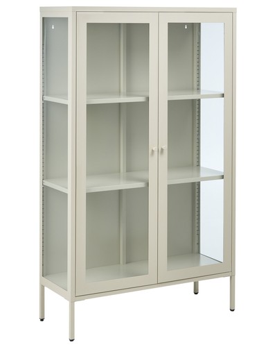 Vitrine stahl hellbeige mit - stahl, 2