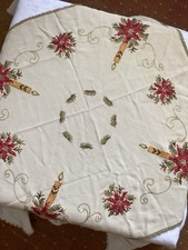 Weihnachtstischdecke Handgestickt 75/75