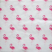 3 Servietten ~ Kleine Flamingos pink Vogel Exot