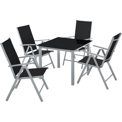 Aluminium sitzgruppe 1 - aluminium, 4+1