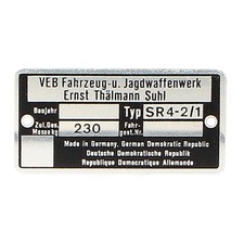 Typenschild simson star - typenschild,
