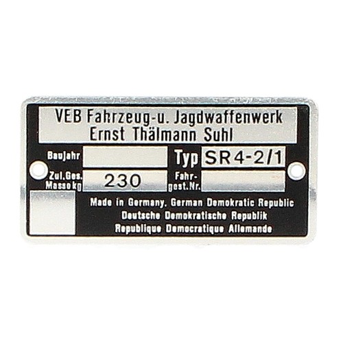 Typenschild simson star - typenschild,
