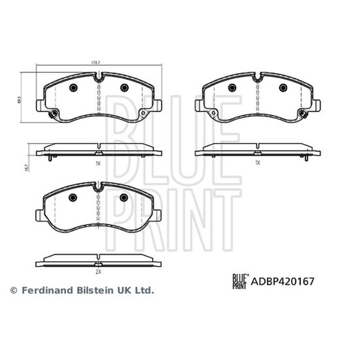 Blue print bremsbelagsatz - blue,