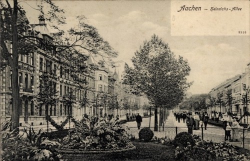 Aachen heinrichs allee - ak, heinrichs-allee