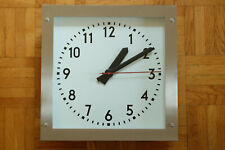 30 cm Edelstahl Bahnhofsuhr Industrieuhr Fabrikuhr Werksuhr Bürk Modell 230V
