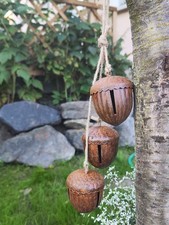 Edelrost Eicheln Windspiel Herbst Garten Deko Landhaus rustikal Shabby rostig