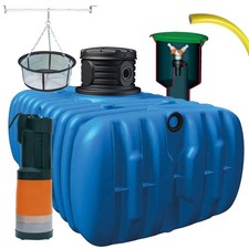 Zisterne Regenwassertank Flachtank Garten-Comfort Paket Wassertank FLAT M 3000 l