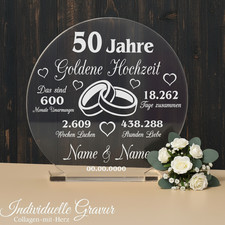 ❤ Gravur Aufsteller 50 Jahre