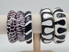 Cosmos Armreif Acryl Schwarz Weiß Black White Zebra Giraffe Trend 2025-2026