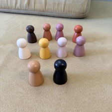 Lot 10, wooden peg people for