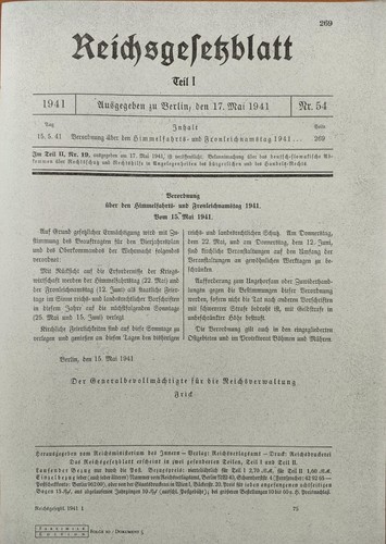 Reichsgesetzblatt 1941 - reichsgesetzblatt, 17.5.1941