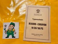 Typenschein Opel Rekord D Caravan Österreich Papier KFZ Schein