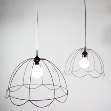 2er Satz Käfig Ghost Lampe Skelett Draht Gitter Leuchte Shabby Lamp vintage 70er