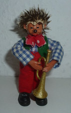 GUSTAV PETER / MECKI mit BUGLE / MUSIKER / IGEL FIGUR PUPPE / 9 cm / #777#