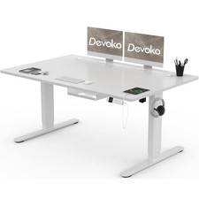 Büroschreibtisch Elektrisch Höhenverstellung Schreibtisch 140x80 USB-C Anschluss