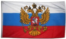 Russland mit Wappen Hissflagge