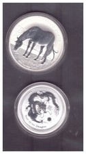 Australien Lunar II 1/2 oz Drache 2012, 1 oz Pferd 2016 ,tadellos in Kapsel