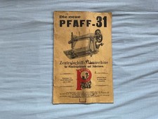 Alte Original Pfaff 31 Nähmaschine Betriebsanleitung Heft Bedienungsanleitung 