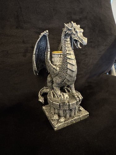 Drachenfigur silber mit - drachenfigur,