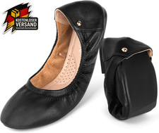 Damen Ballerinas Leder flache