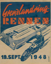 Grenzlandring Rennen 1948 Deutsches Motorrad Auto Poster -...