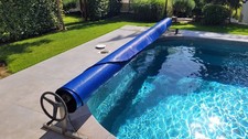 Poolabdeckung Solar Inkl. Aufrollvorrichtung Abdeckung 4.8x10.4m Blau