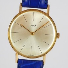DOXA - ultraflache Vintage Herrenarmbanduhr - vergoldet - 1960er Jahre