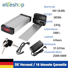  36V 10,4Ah E-Bike Li-ion Fahrradakku Pedelec Elektrofahrrad Batterie Ladegerät 