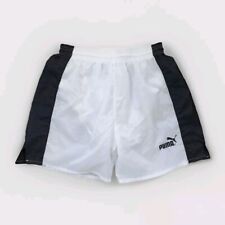 PUMA Glanz Shorts Vintage M Retro Fußball Fitness Sport weiß Running Soccer Gym