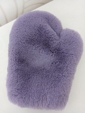 Pelz Massage  Handschuh Fliederfarbe Rexkaninchen Optik IMITAT Streichel Neu