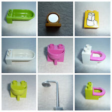 LEGO DUPLO BADEZIMMER - Toilette Badewanne Dusche Waschbecken Spiegel aussuchen