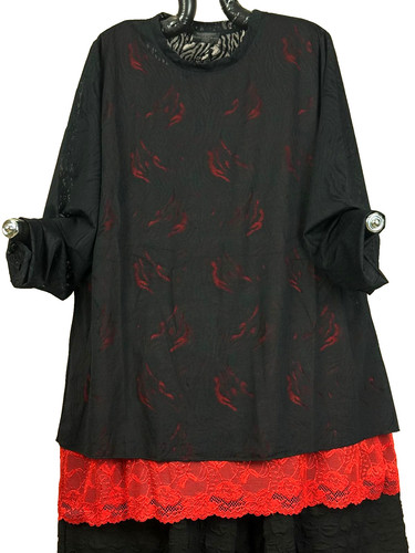 Pont neuf spitzenshirt - neuf, schwarz